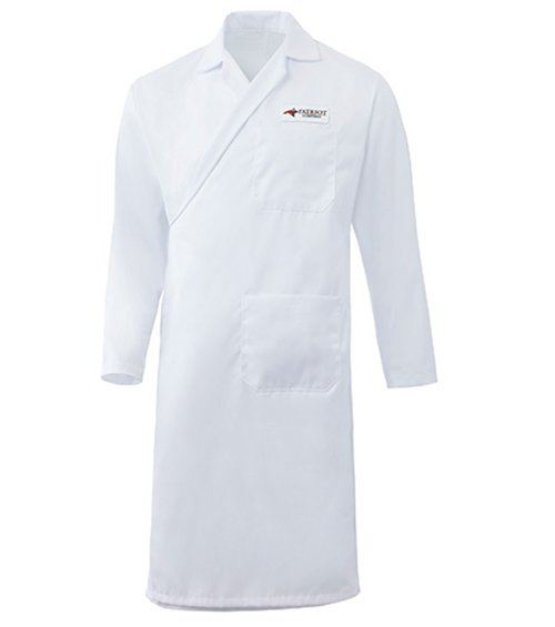 3 pocket wrap around smock white
