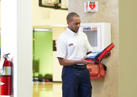 Cintas First Aid Cabinet in Use