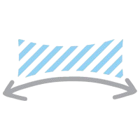 Bending arrow with mesh that represents flexibility